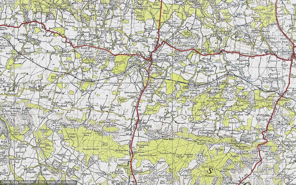 Old Map of Cocking Causeway, 1945 in 1945