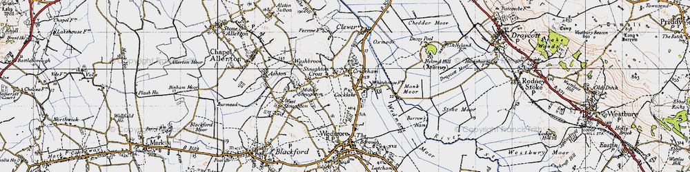Old map of Cocklake in 1946