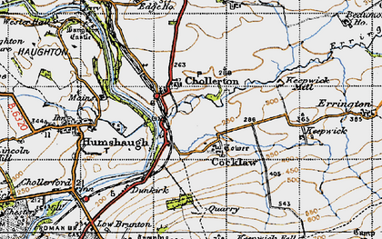 Old map of Cocklaw in 1947