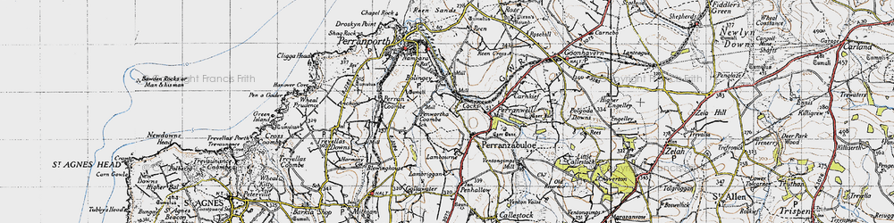 Old map of Cocks in 1946