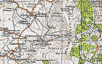 Old map of Brown Clee Hill in 1947