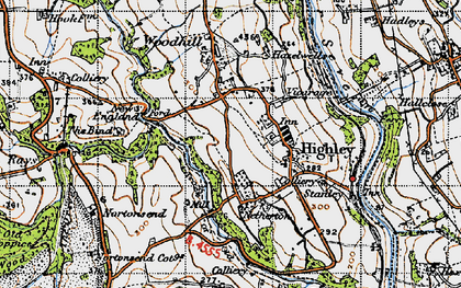 Old map of Cockshutt in 1947