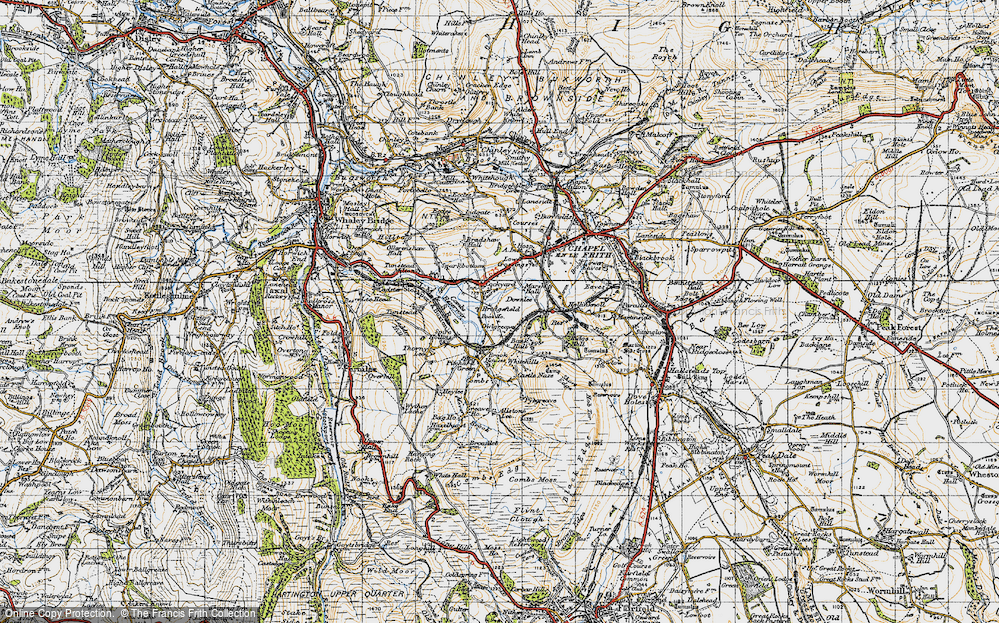 Old Map of Cockyard, 1947 in 1947