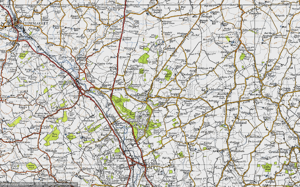 Old Map of Coddenham, 1946 in 1946