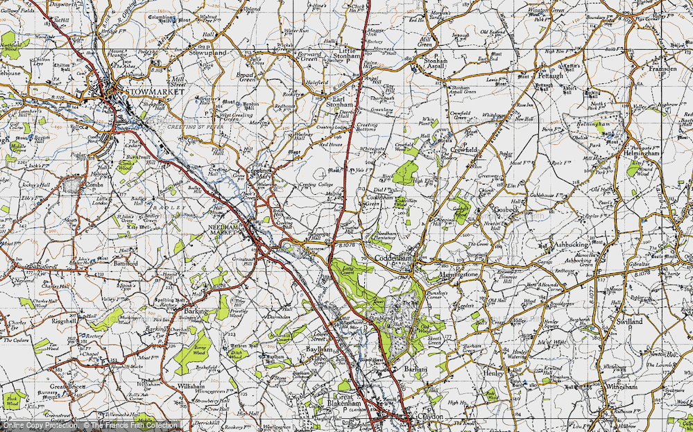 Old Map of Coddenham Green, 1946 in 1946