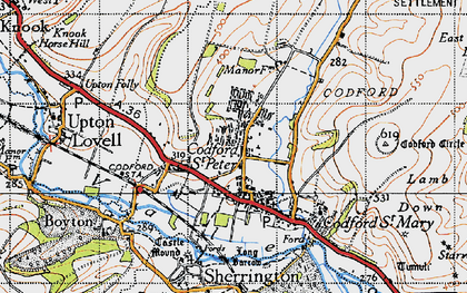 Old map of Codford in 1940