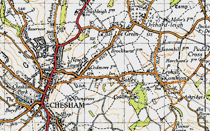 Old map of Codmore in 1946