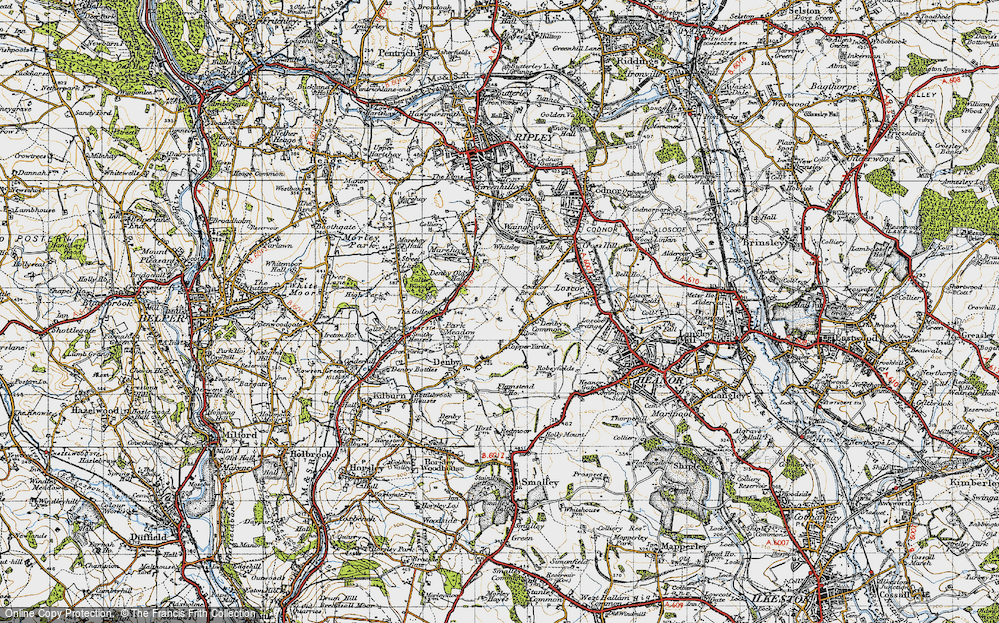 Old Map of Codnor Breach, 1946 in 1946