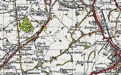 Old map of Codnor Breach in 1946