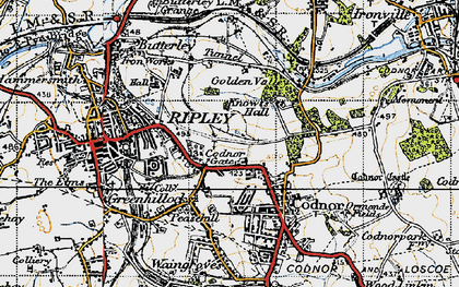 Old map of Codnor Gate in 1946