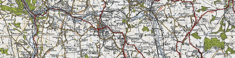 Old map of Codnor Gate in 1946