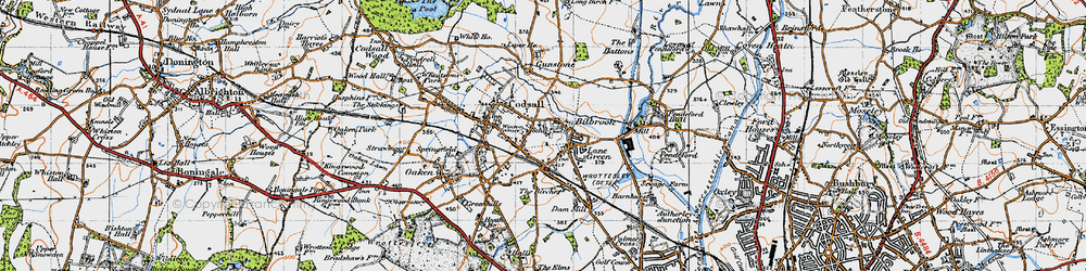 Old map of Codsall in 1946