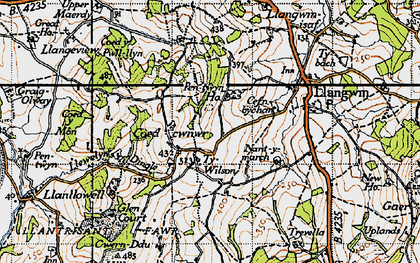 Old map of Coed Cwnwr in 1946