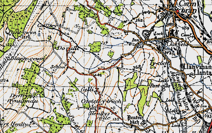 Old map of Coed Eva in 1947