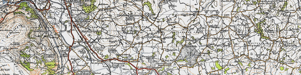 Old map of Coed Morgan in 1946