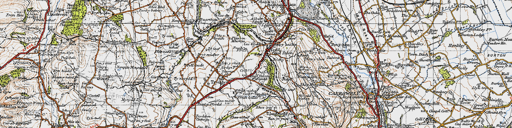 Old map of Coed-talon in 1947