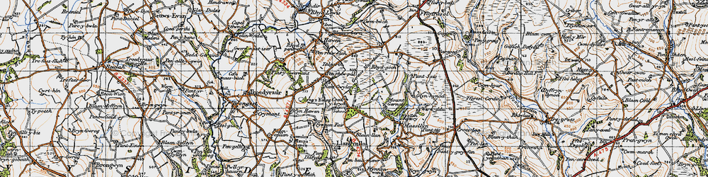Old map of Coed-y-bryn in 1947