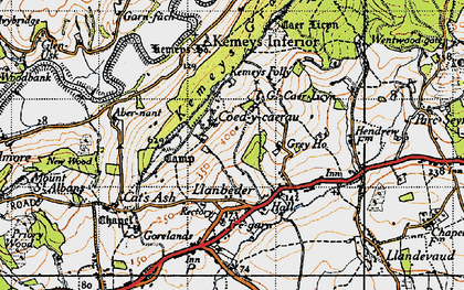 Old map of Kemeys Inferior in 1946