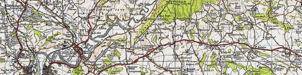 Old map of Coed-y-caerau in 1946