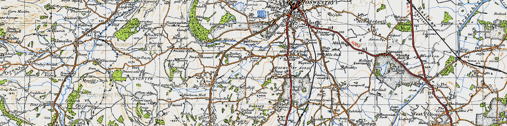 Old map of Coed y go in 1947