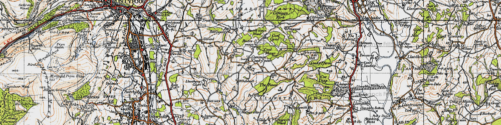 Old map of Coed-y-paen in 1946