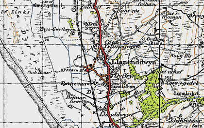 Old map of Coed Ystumgwern in 1947