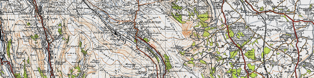 Old map of Coedcae in 1947