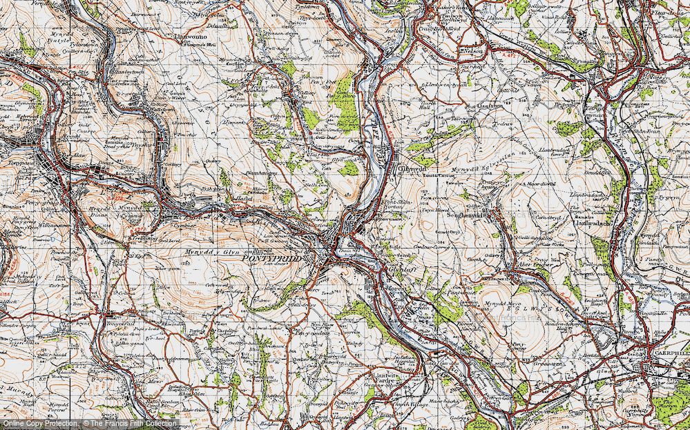 Old Map of Coedpenmaen, 1947 in 1947