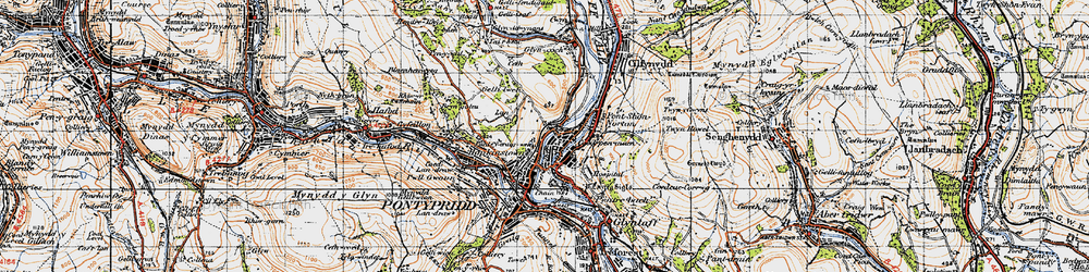 Old map of Coedpenmaen in 1947