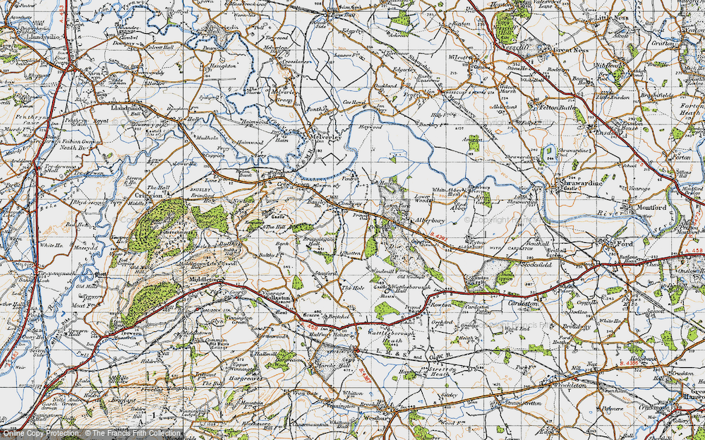 Old Map of Historic Map covering Pecknall in 1947