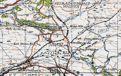 Old map of Tonspyddaden in 1947
