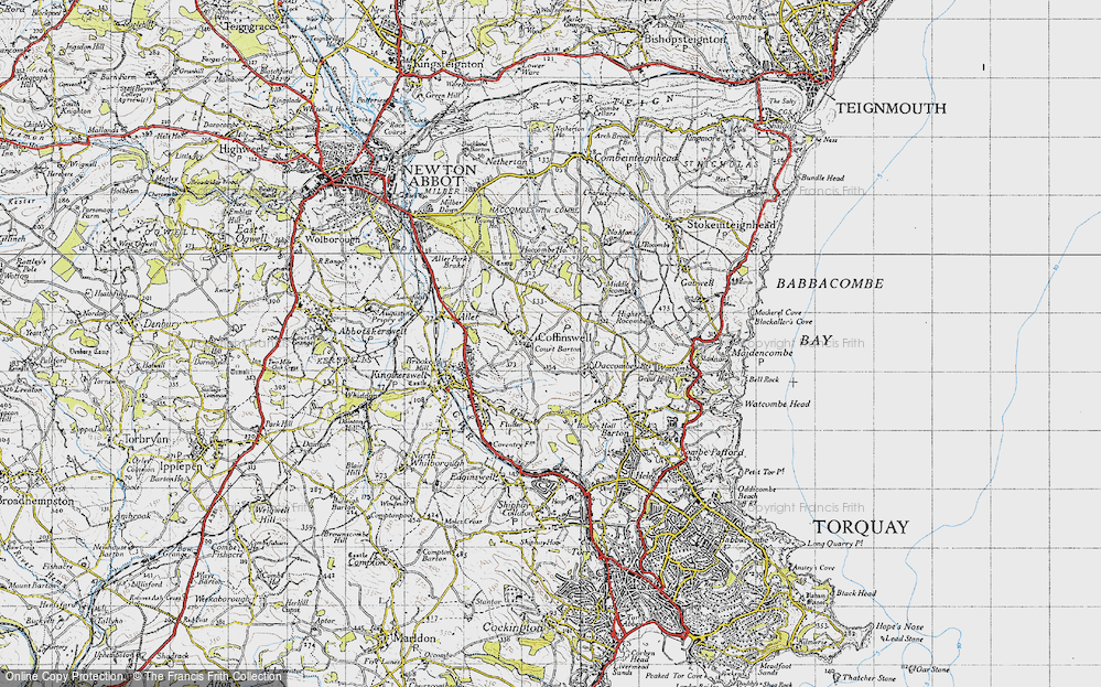 Old Map of Coffinswell, 1946 in 1946