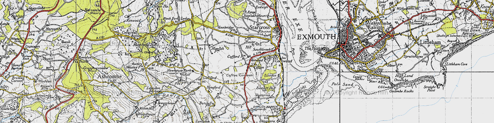 Old map of Cofton in 1946