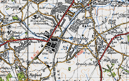 Old map of Cofton Common in 1947