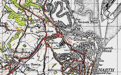 Old map of Cogan in 1947