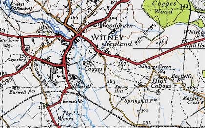 Old map of Cogges in 1946
