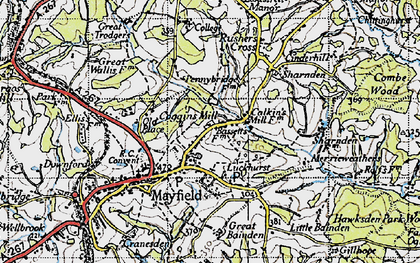 Old map of Coggins Mill in 1940