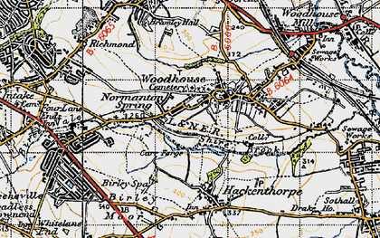 Old map of Coisley Hill in 1947