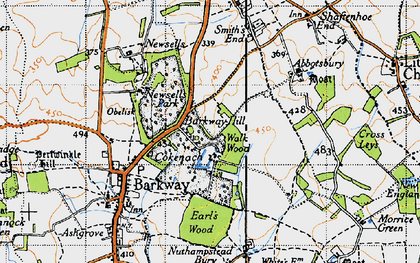 Old map of Barkway Hill in 1946