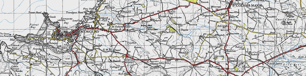Old map of Colan in 1946