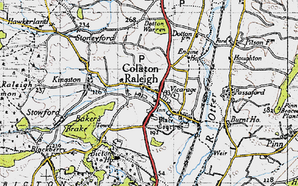 Old map of Bicton College of Agriculture in 1946