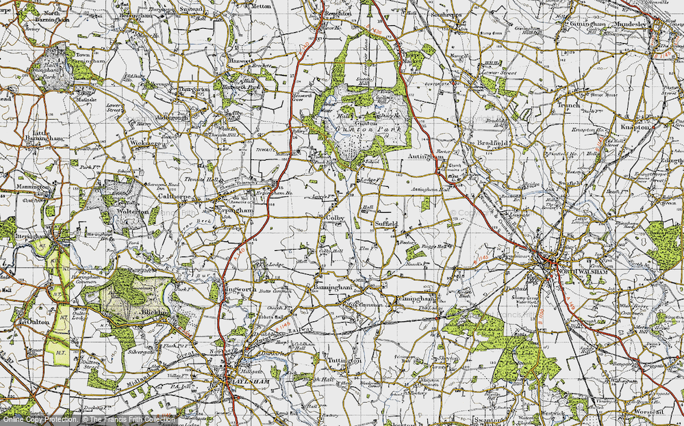 Old Map of Historic Map covering Buck Br in 1945