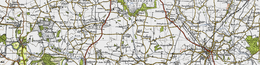 Old map of Colby in 1945