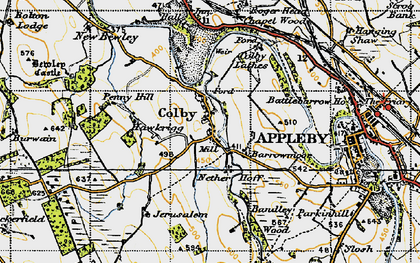 Old map of Barrowmoor in 1947
