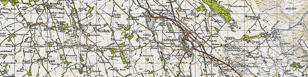 Old map of Barrowmoor in 1947
