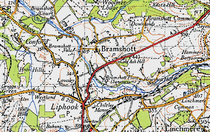 Old map of Cold Ash Hill in 1940