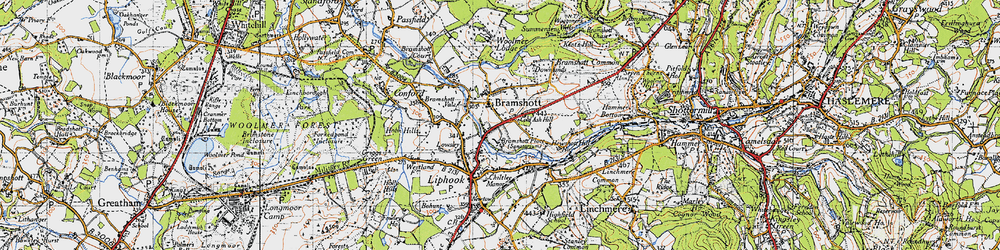 Old map of Cold Ash Hill in 1940