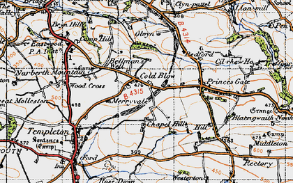 Old map of Cold Blow in 1946