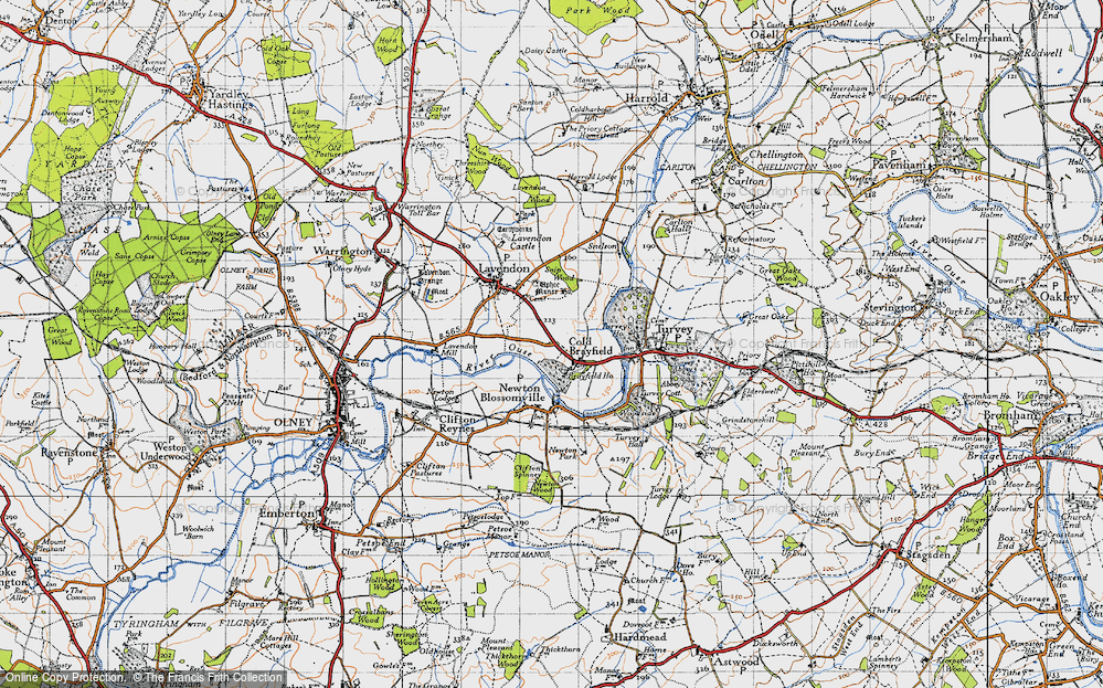 Old Map of Cold Brayfield, 1946 in 1946