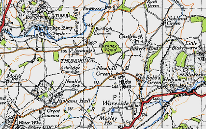 Old map of Ashridge Common in 1946